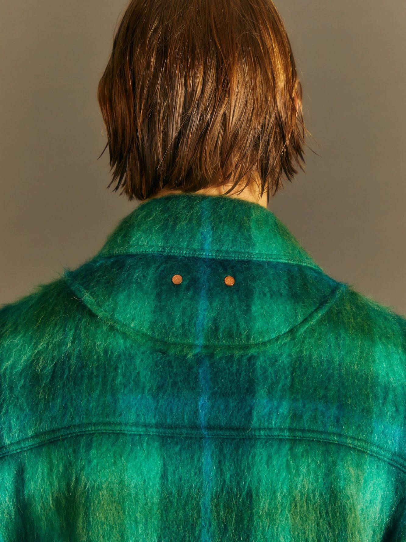 Andersson Bell Toulouse Wool Trucker Jacket Green Blue Leo Boutique