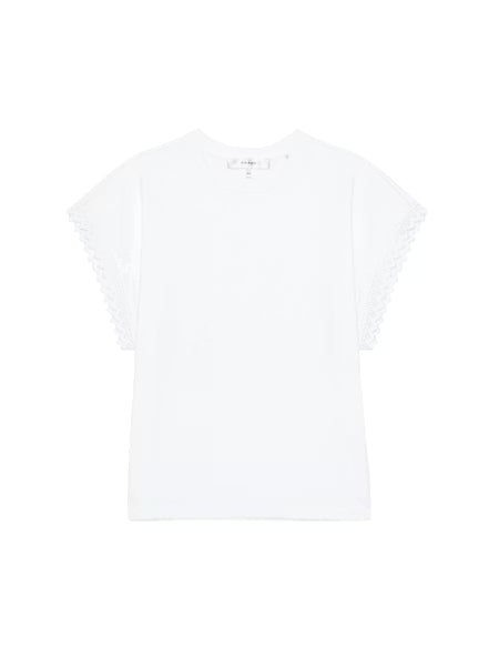 LEO BOUTIQUE The Crochet Muscle Tee | White FRAME DENIM