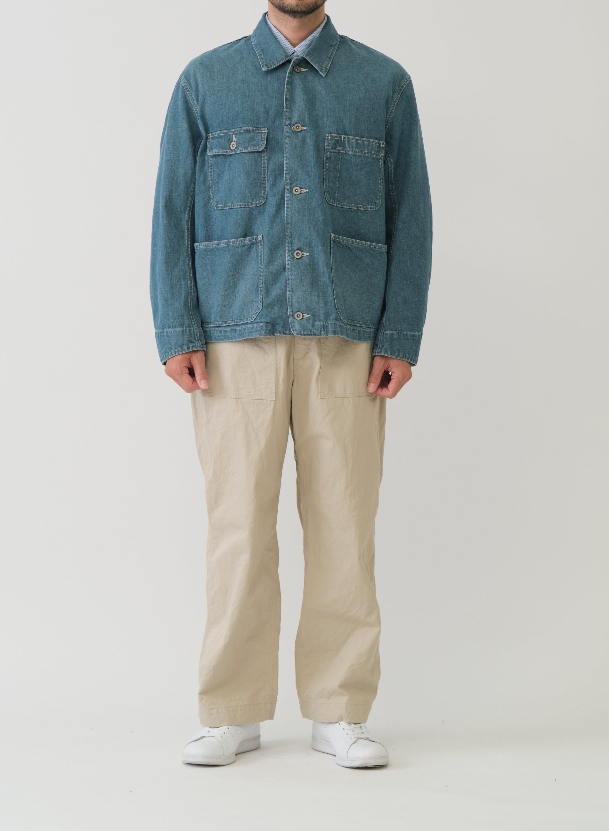 SAGE DE CRET 11 oz Denim Sof201t Coverall Jacket | Blue LEO BOUTIQUE