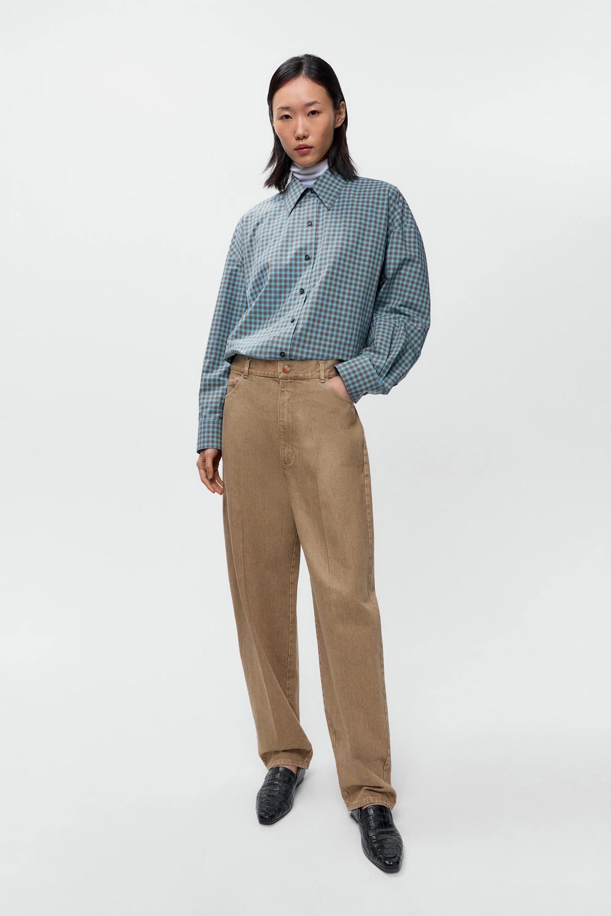 LEO BOUTIQUE Denim Carrot Pants | Beige CORDERA