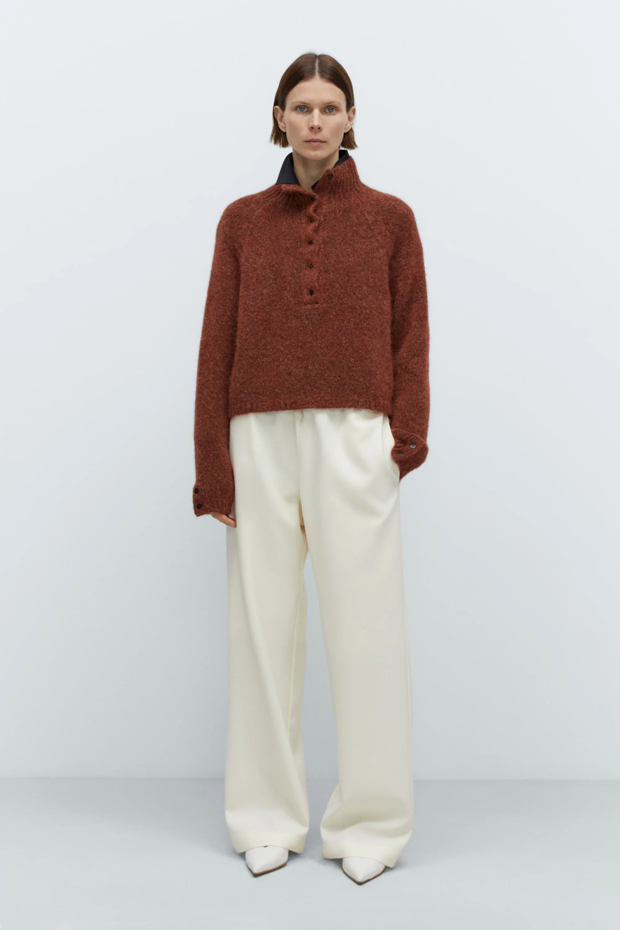 CORDERA Baby Alpaca Polo Sweater | Terracotta LEO BOUTIQUE