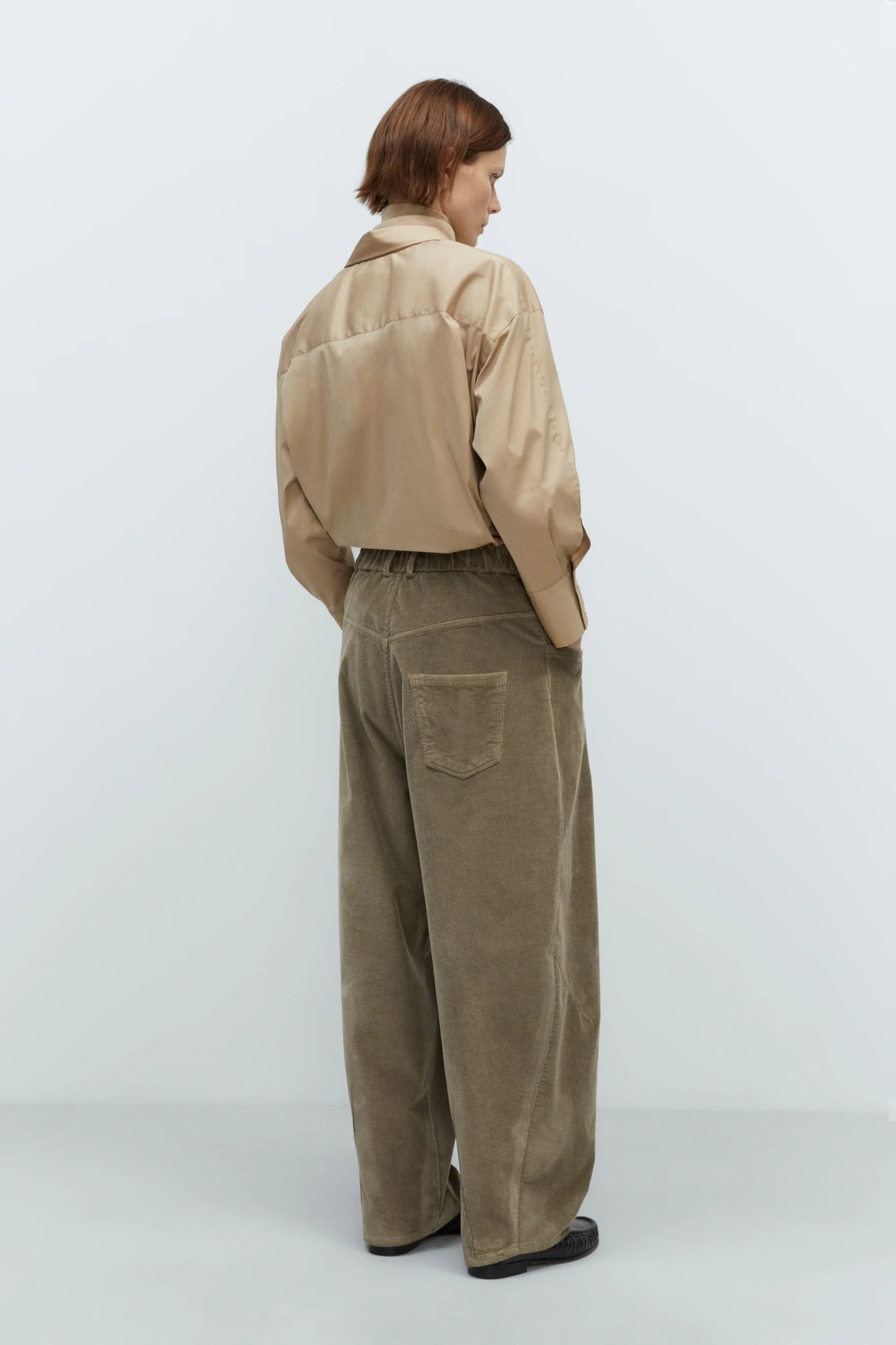 CORDERA Corduroy Baggy Pants | Sage LEO BOUTIQUE