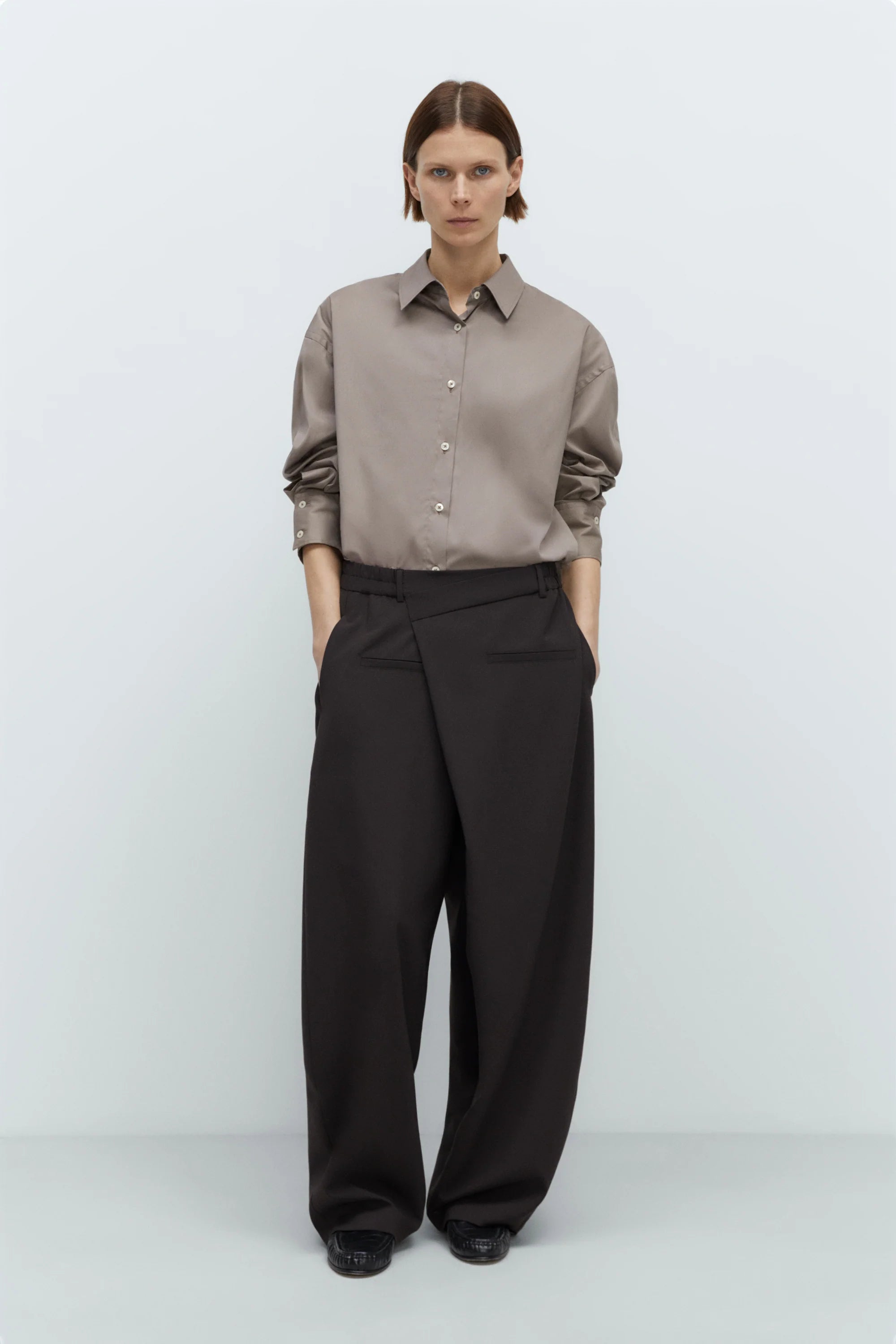 CORDERA Tailoring Crossover Pants | Dark Brown LEO BOUTIQUE
