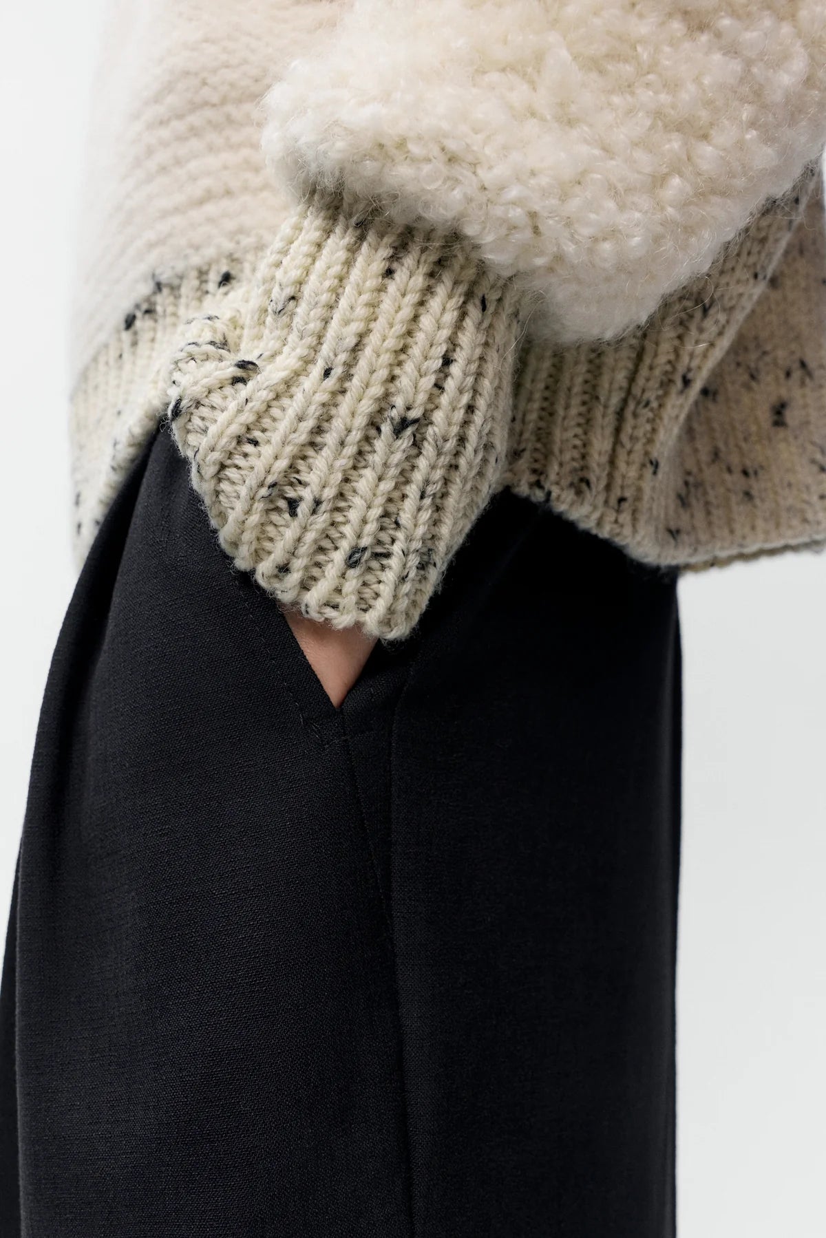 LEO BOUTIQUE Marled Zip Cardigan | Cream Multi CORDERA