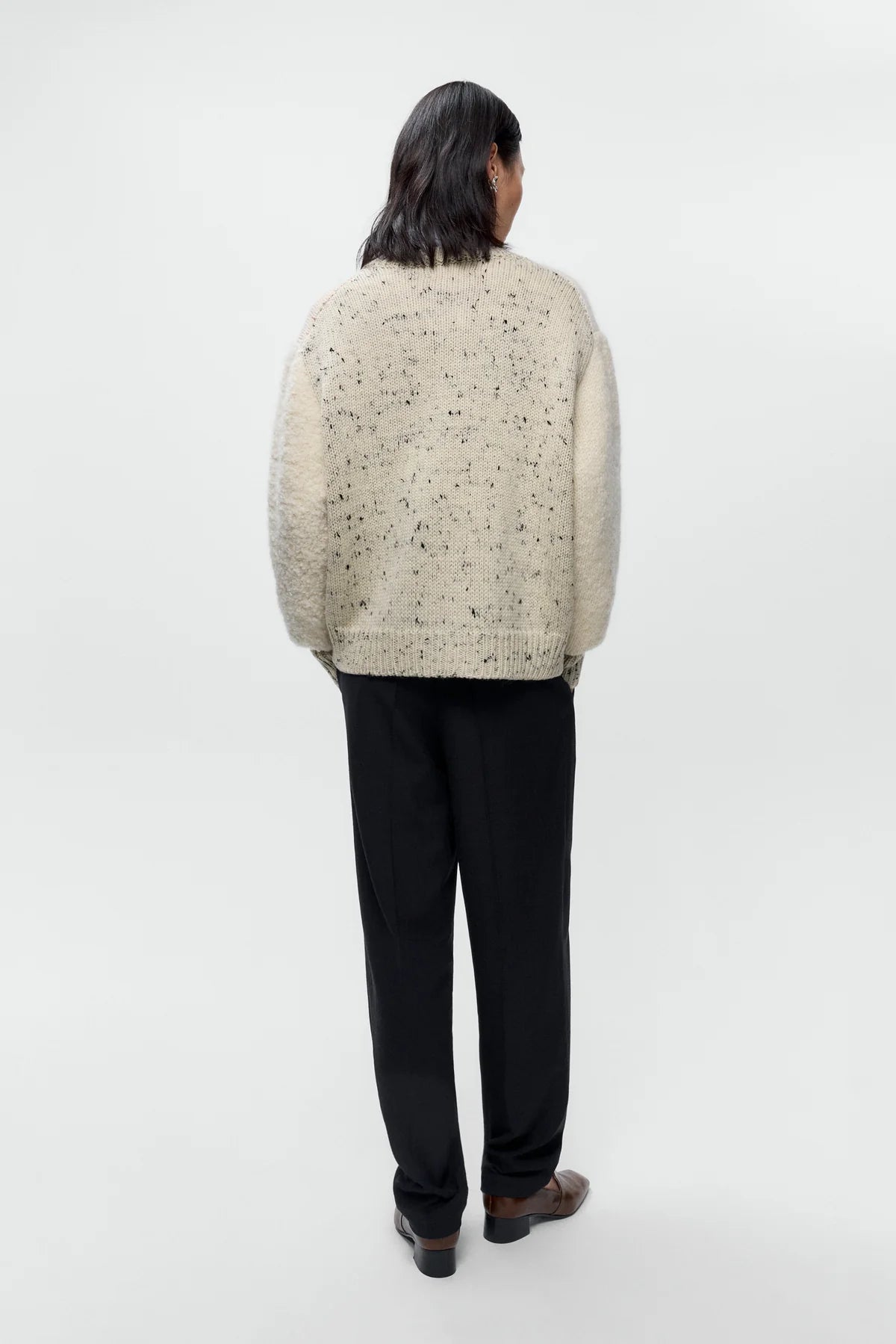 LEO BOUTIQUE Marled Zip Cardigan | Cream Multi CORDERA