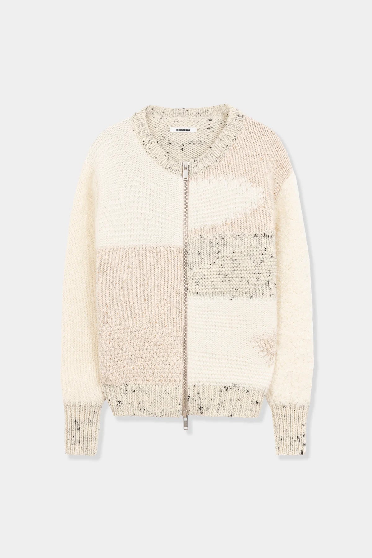 LEO BOUTIQUE Marled Zip Cardigan | Cream Multi CORDERA