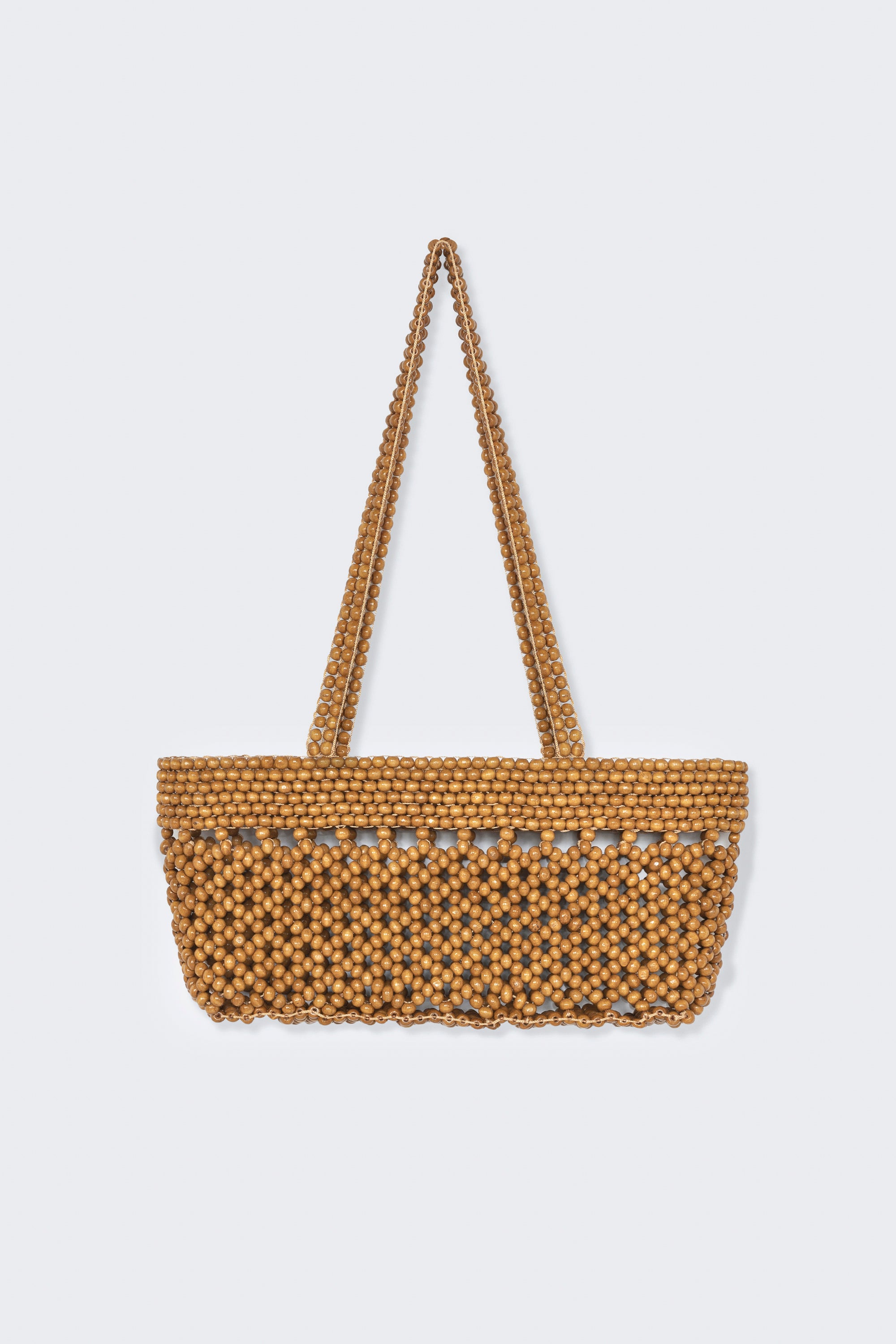 Wooden Beads Mini Bag | Ochre