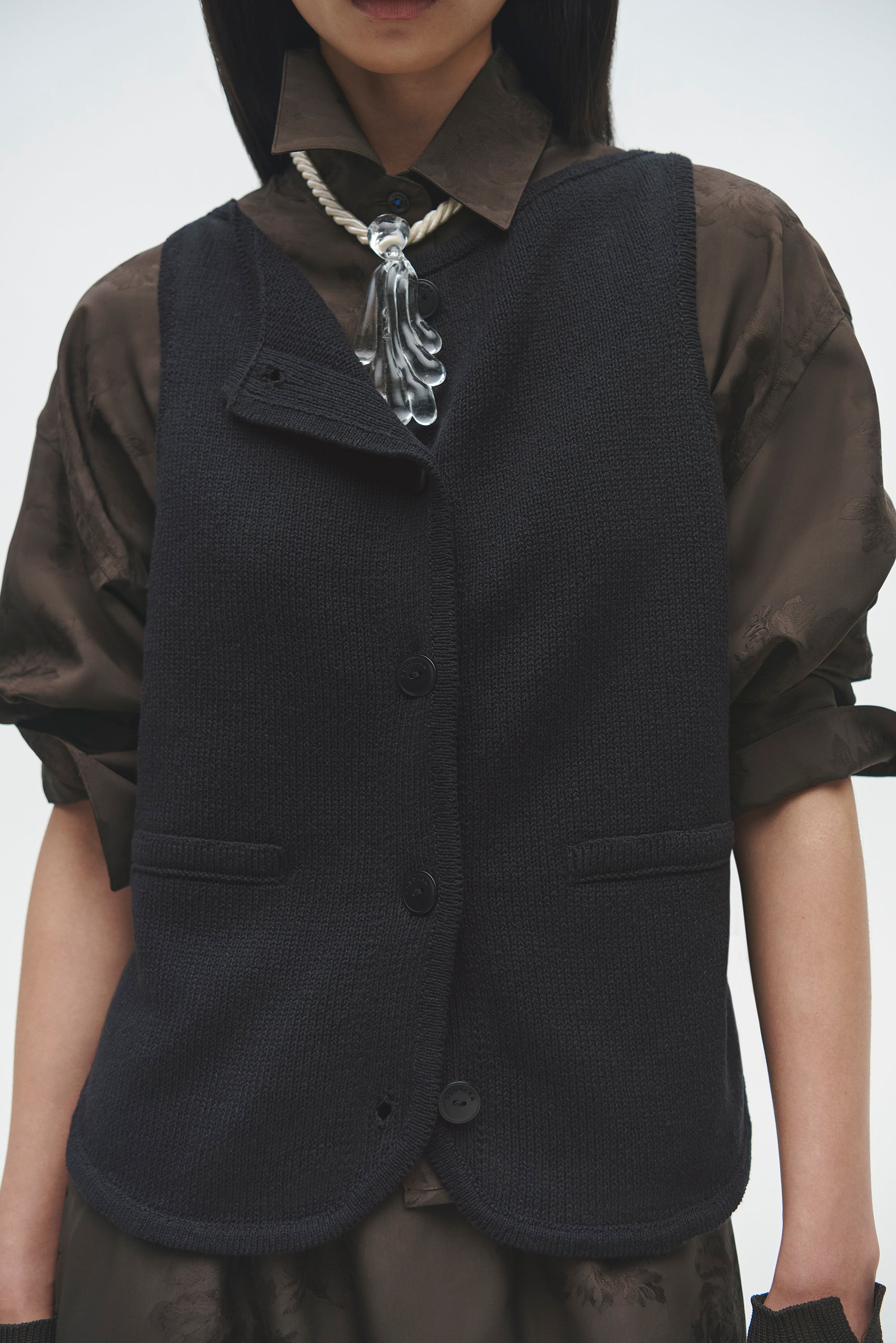 LEO BOUTIQUE Boat-Neck Waistcoat | Black CORDERA