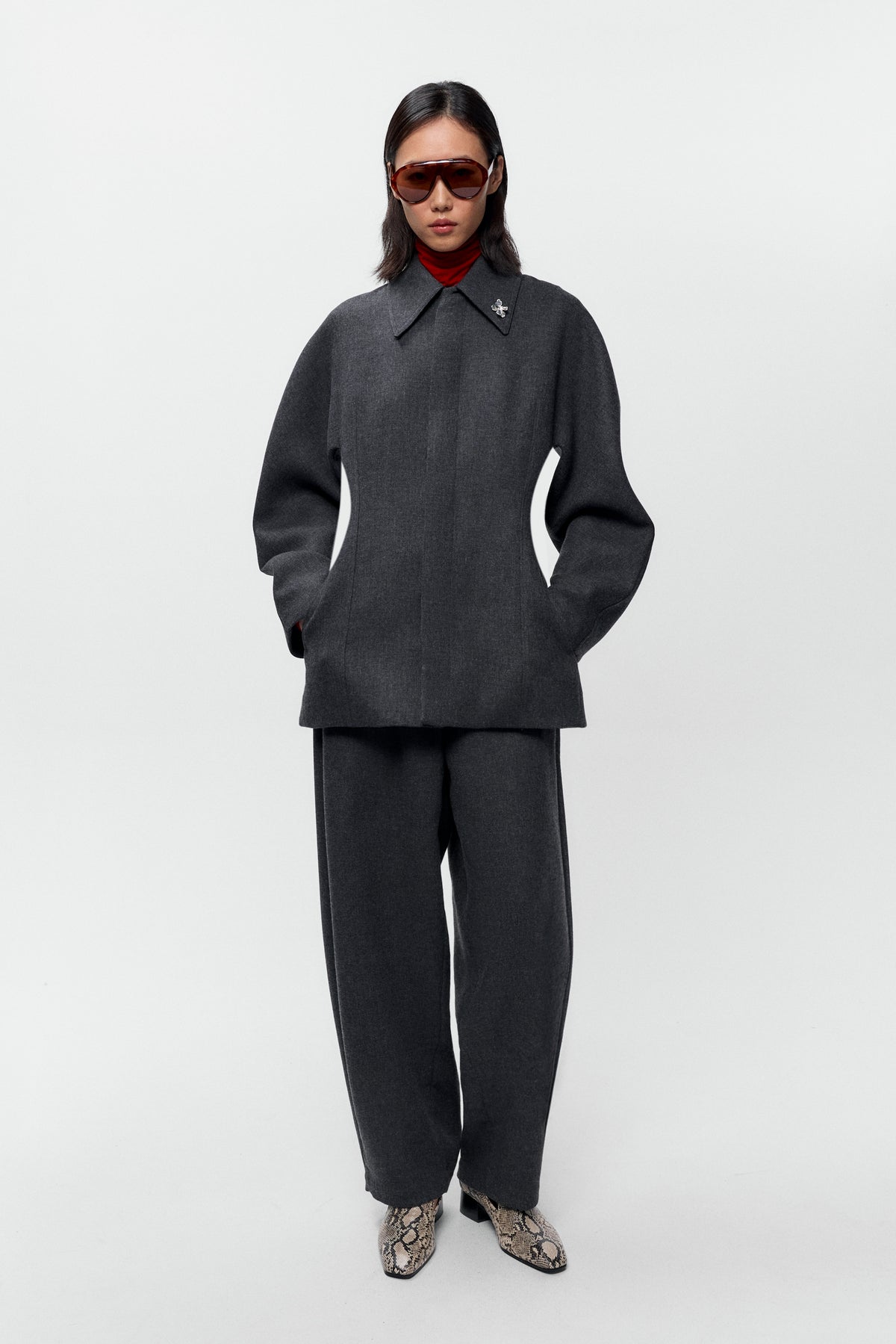LEO BOUTIQUE Wool Overshirt | Anthracite CORDERA