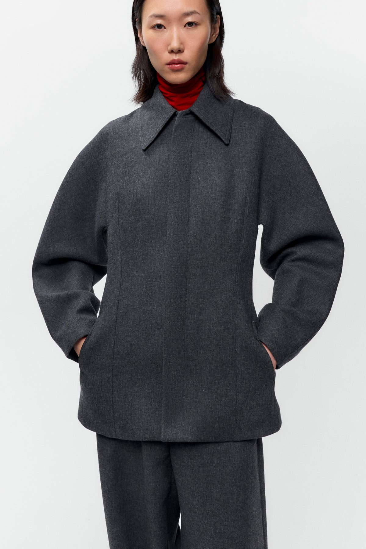 LEO BOUTIQUE Wool Overshirt | Anthracite CORDERA