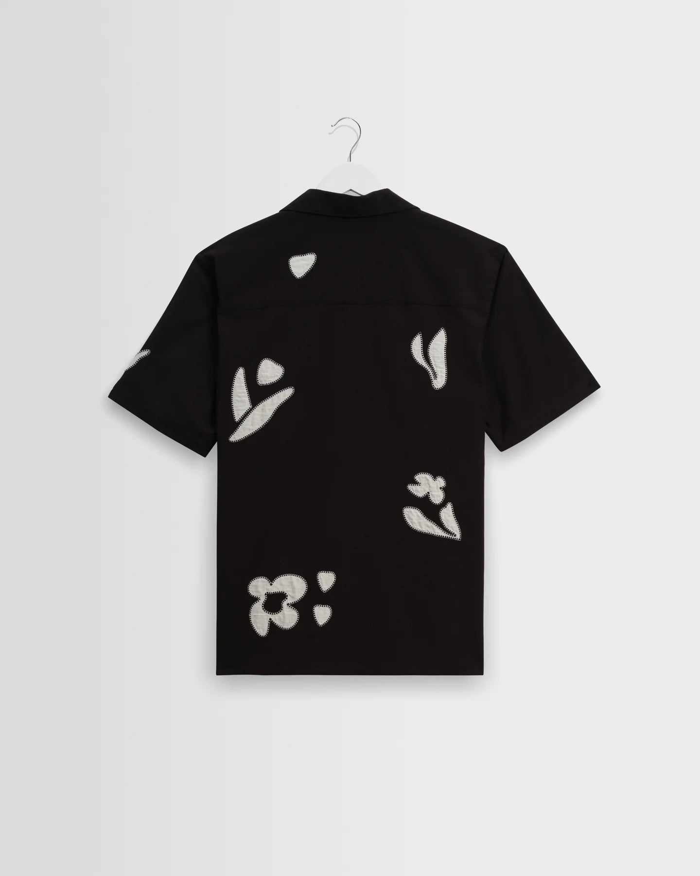 WAX LONDON Didcot Shirt | Abstract Appliqué | Black / Beige LEO BOUTIQ…