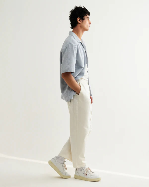 WAX LONDON Didcot Shirt | Double Weave Grid | Blue LEO BOUTIQUE