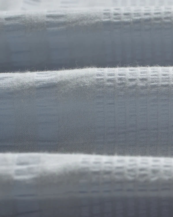 WAX LONDON Didcot Shirt | Double Weave Grid | Blue LEO BOUTIQUE