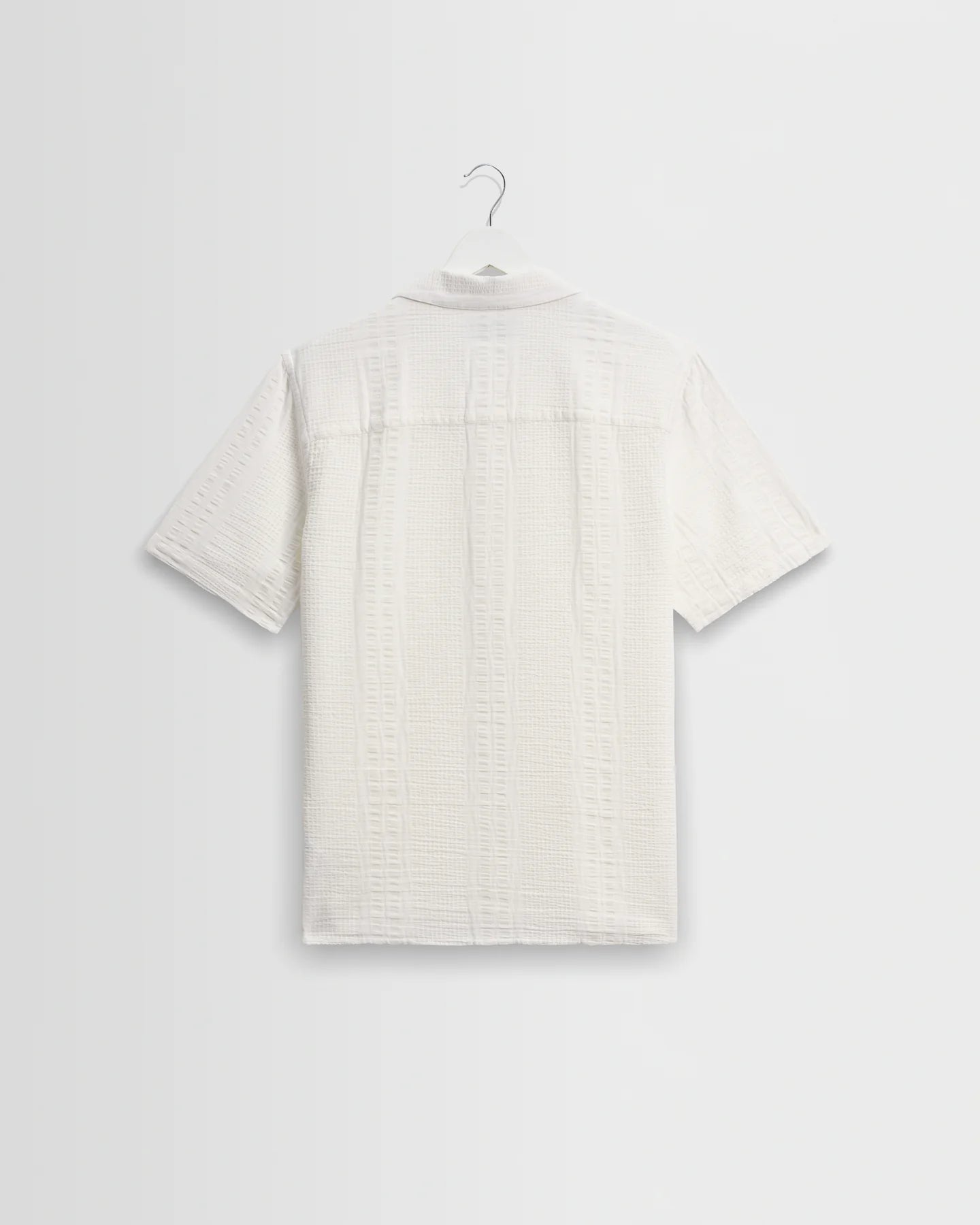 WAX LONDON Didcot Shirt | Double Weave Grid | Ecru LEO BOUTIQUE