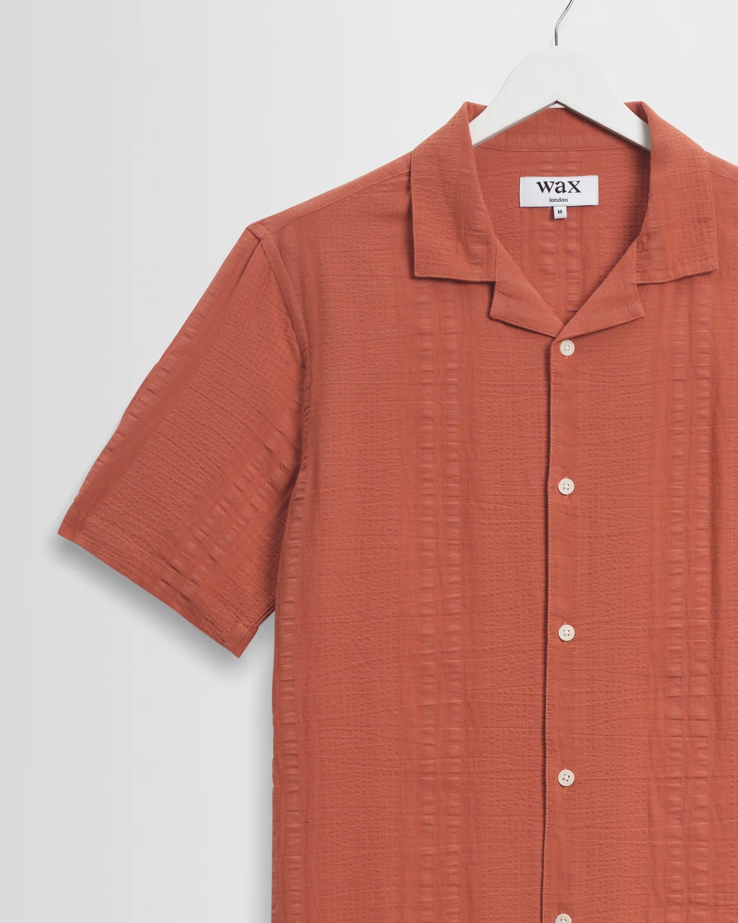 WAX LONDON Didcot Shirt | Double Weave Grid | Rust LEO BOUTIQUE
