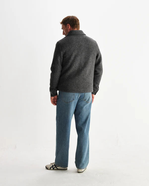 WAX LONDON Eldon Jacket Boiled Wool | Mid Grey LEO BOUTIQUE