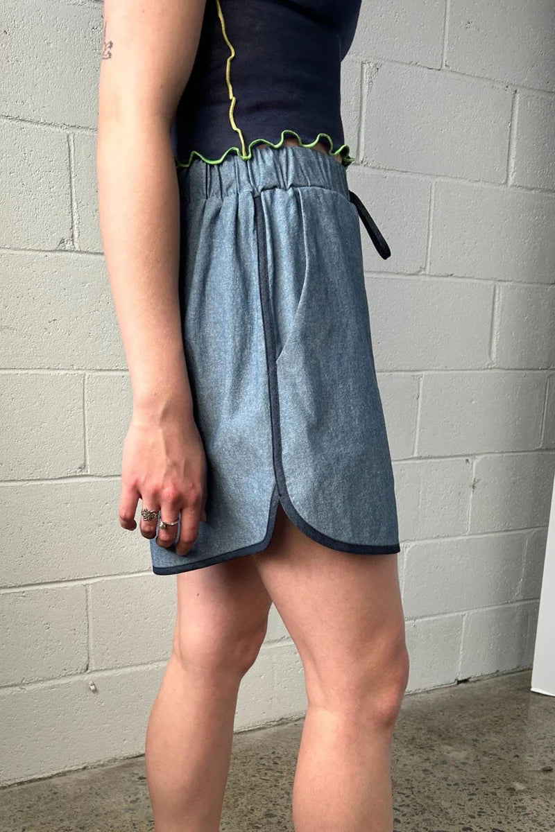 ELIZA FAULKNER Bailey Short Denim LEO BOUTIQUE