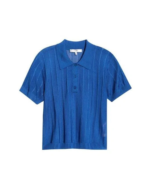 LEO BOUTIQUE The Ribbed Polo | Royal Blue FRAME DENIM