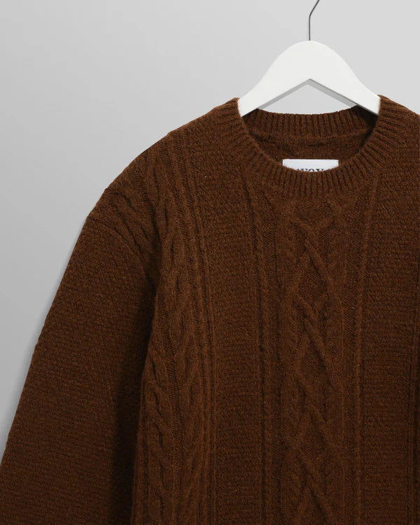 WAX LONDON Hyatt Crew Brush Cable | Brown LEO BOUTIQUE