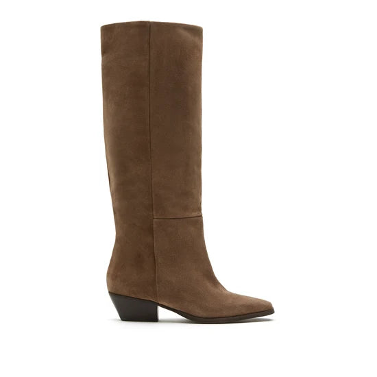 LEO BOUTIQUE Jonelle Tall Suede Boot | Taupe SISTER X SOEUR
