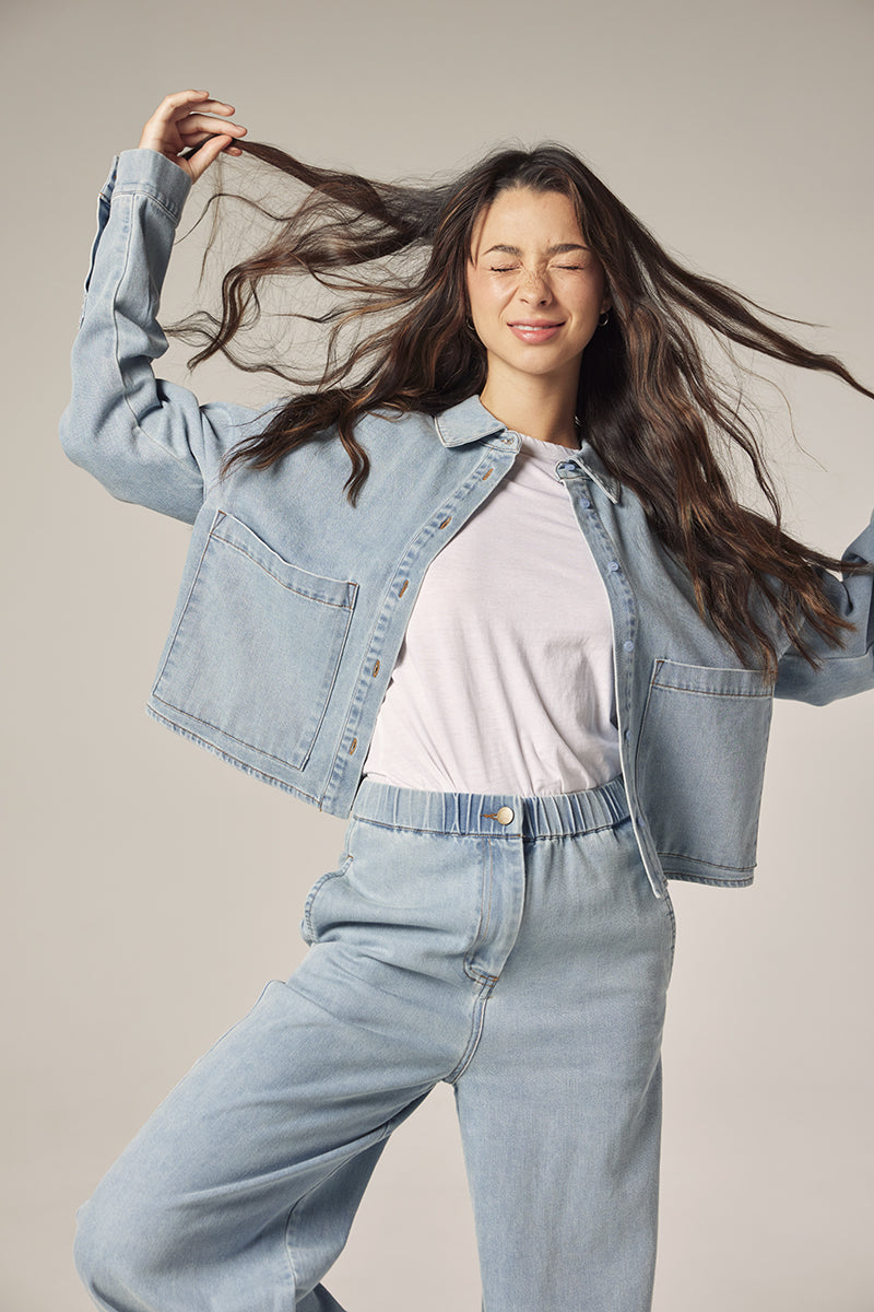 LEO BOUTIQUE Short Denim Shirt | Denim AMENTE