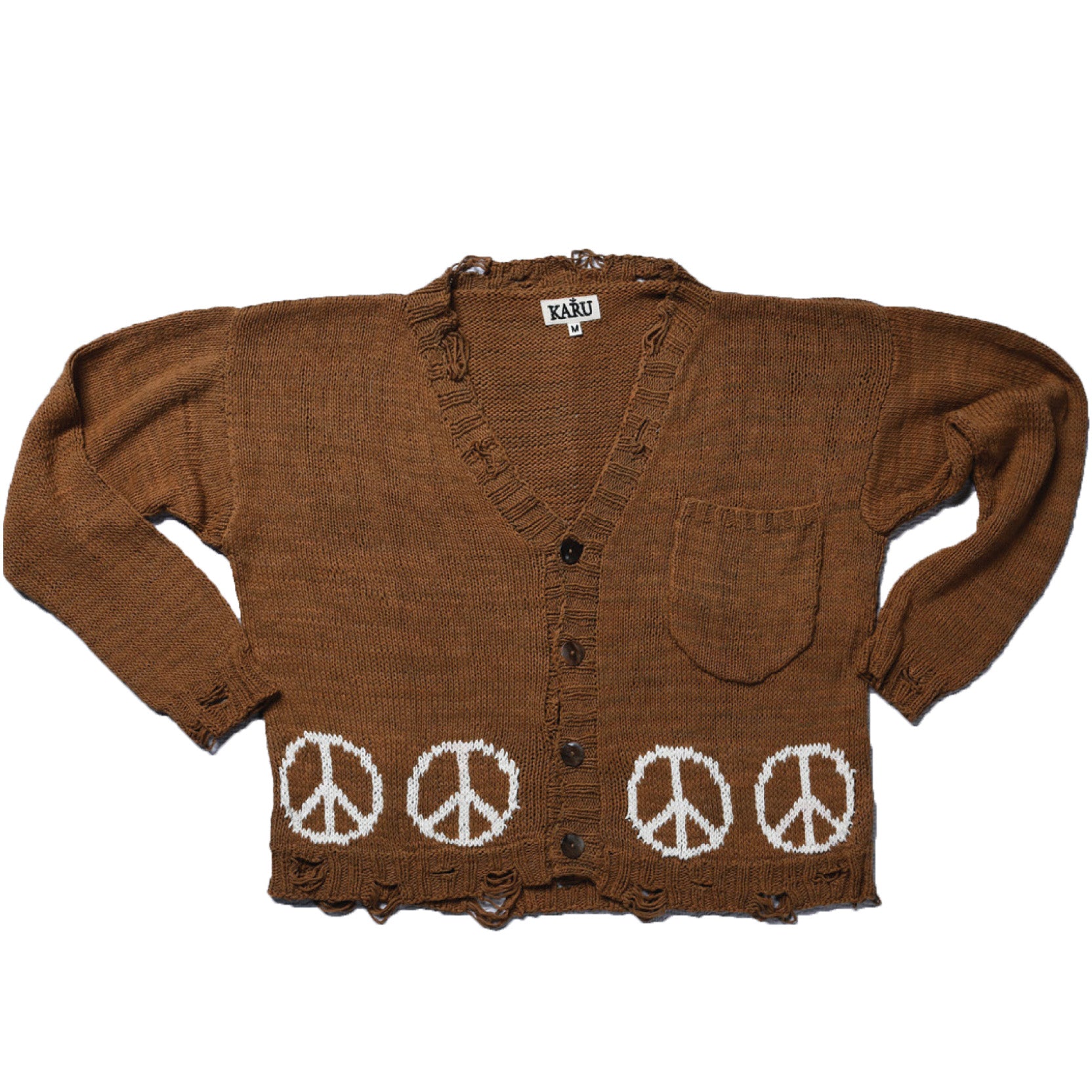 Karu Research Peace Intarsia Cardigan Shirt Leo Boutique