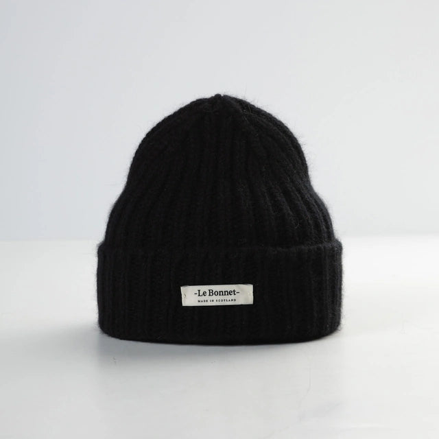 LE BONNET Logo Beanie | Onyx LEO BOUTIQUE