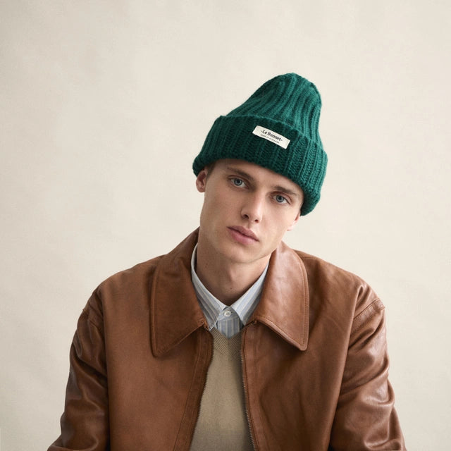 LE BONNET Logo Beanie | Moss LEO BOUTIQUE