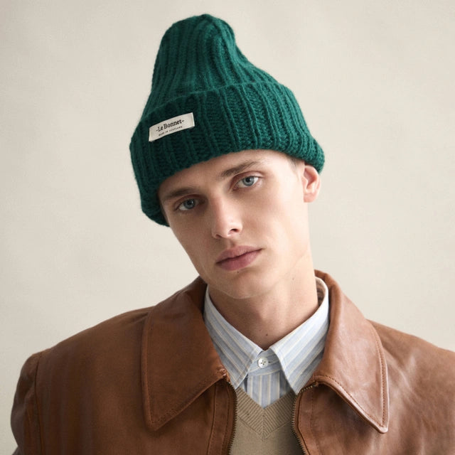 LE BONNET Logo Beanie | Moss LEO BOUTIQUE