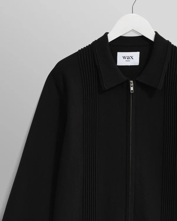WAX LONDON Lennox Zip Polo Milano Ripple Stripe | Black LEO BOUTIQUE