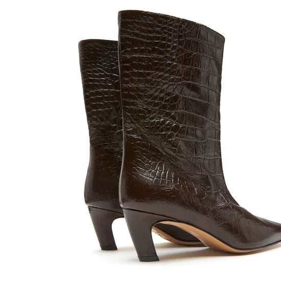 LEO BOUTIQUE Logan Croc Leather Boot | Dark Brown SISTER X SOEUR
