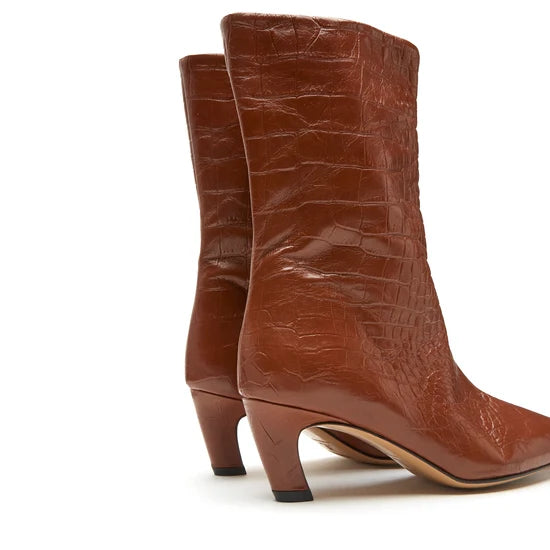 LEO BOUTIQUE Logan Croc Leather Boot | Tan SISTER X SOEUR 