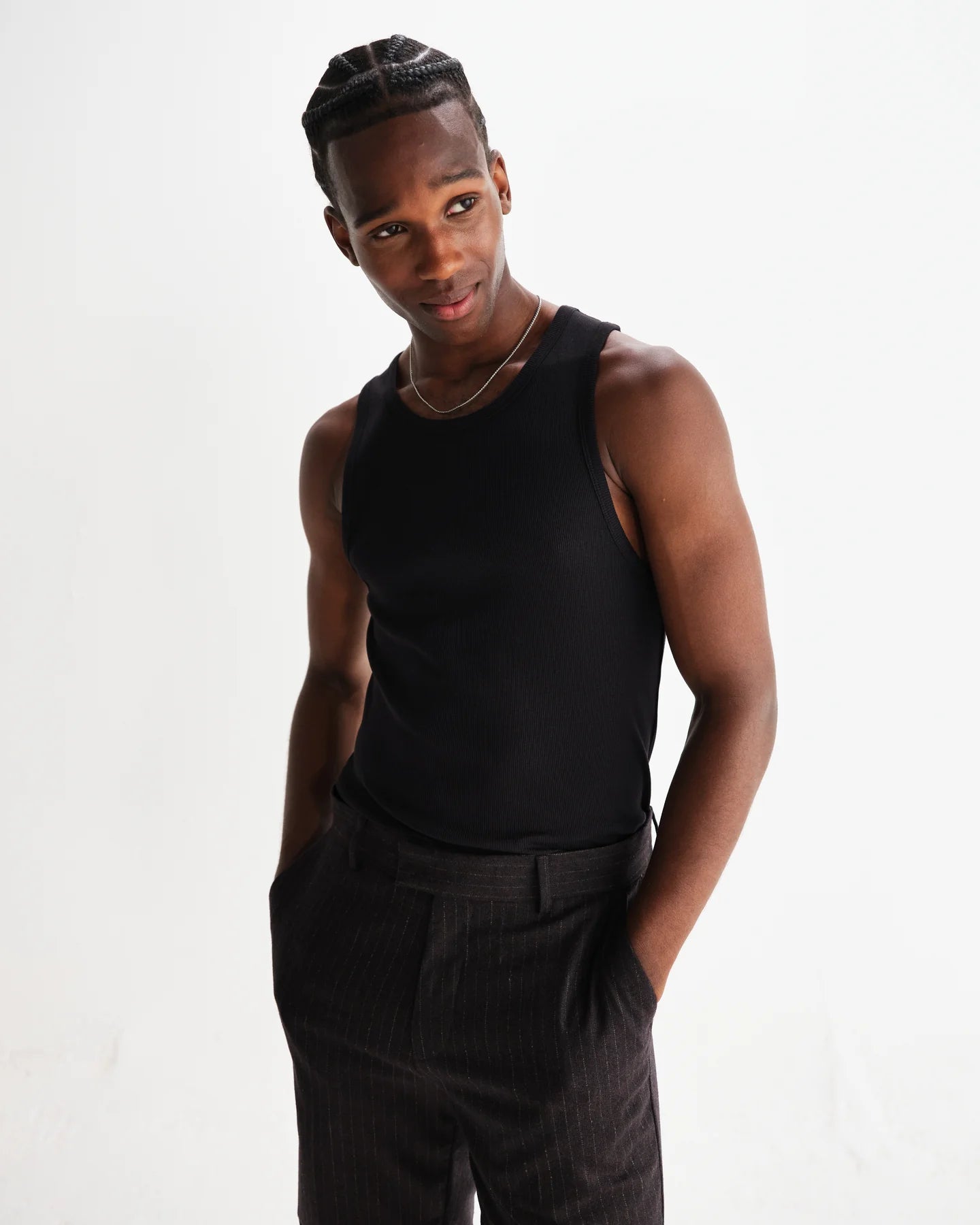 WAX LONDON Montague Vest | Rib | Black LEO BOUTIQUE