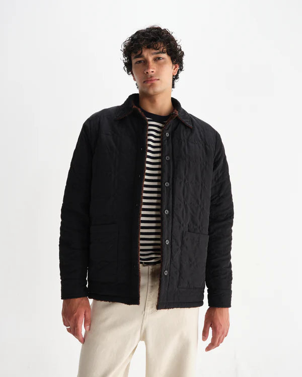 WAX LONDON Mount Reversible Overshirt Bobble Wool | Brown LEO BOUTIQUE