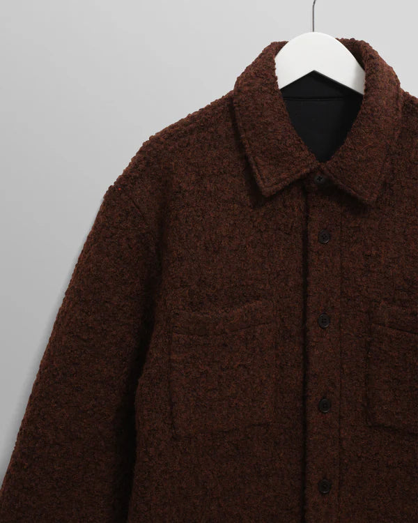WAX LONDON Mount Reversible Overshirt Bobble Wool | Brown LEO BOUTIQUE