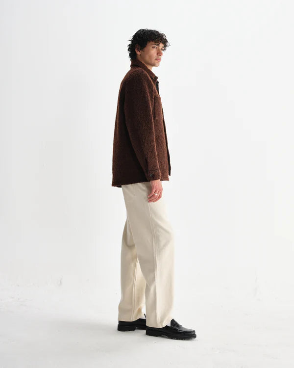WAX LONDON Mount Reversible Overshirt Bobble Wool | Brown LEO BOUTIQUE
