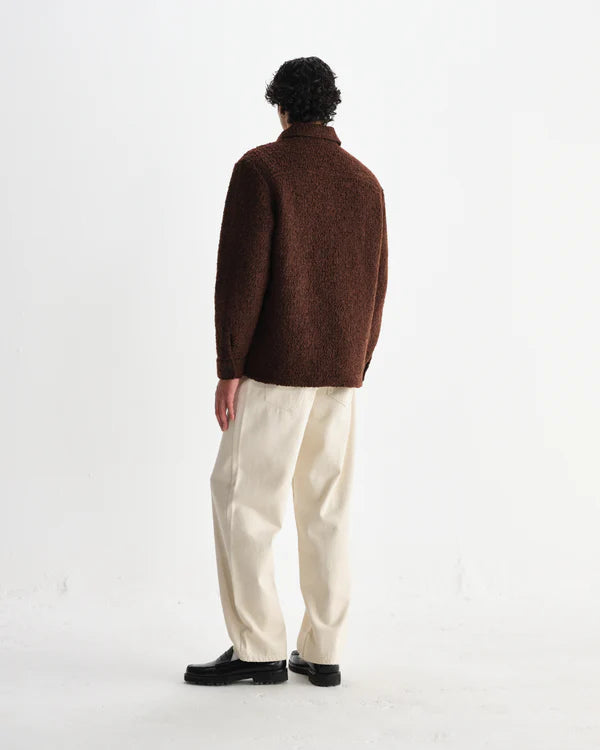 WAX LONDON Mount Reversible Overshirt Bobble Wool | Brown LEO BOUTIQUE