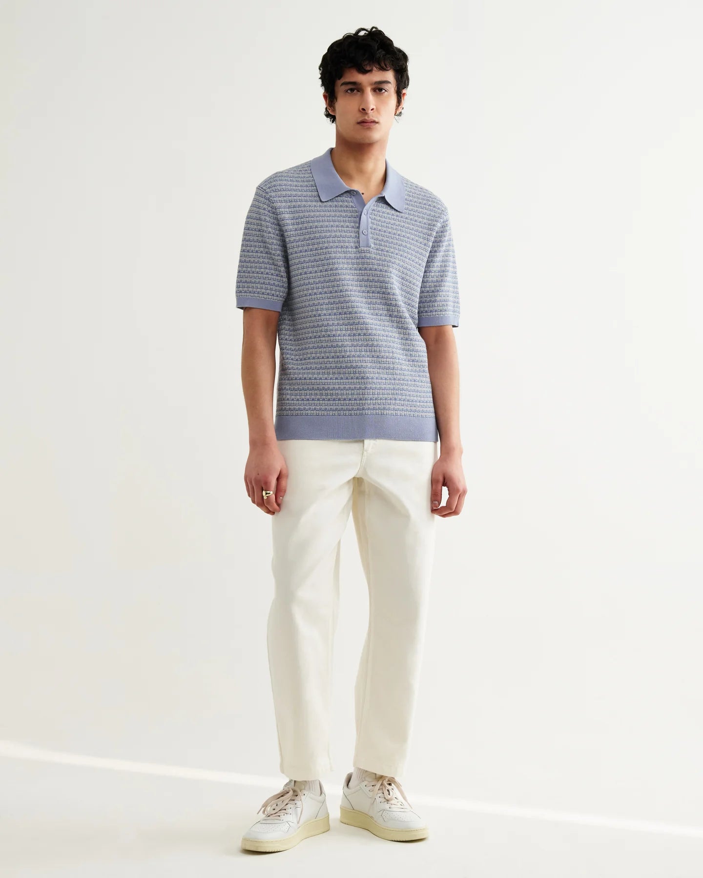 WAX LONDON Naples Polo | Mini Geo | Light Blue LEO BOUTIQUE