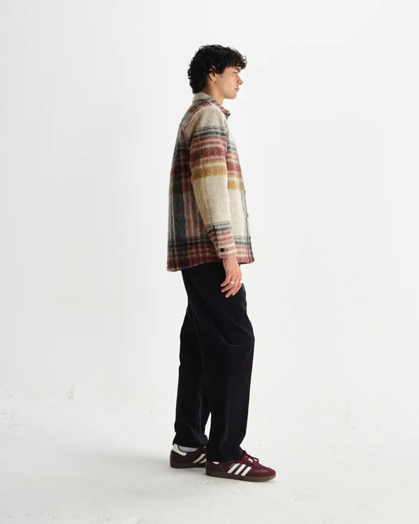 WAX LONDON Nolan Overshirt Wool Blend Check | Natural/Multi LEO BOUTIQUE