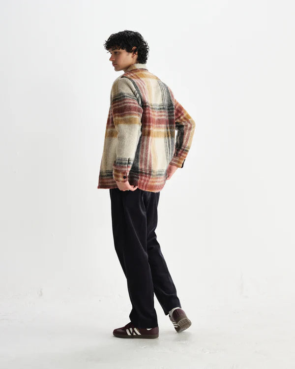 WAX LONDON Nolan Overshirt Wool Blend Check | Natural/Multi LEO BOUTIQUE