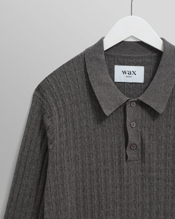 WAX LONDON Oban Polo Diamond Stripe | Grey Marl LEO BOUTIQUE