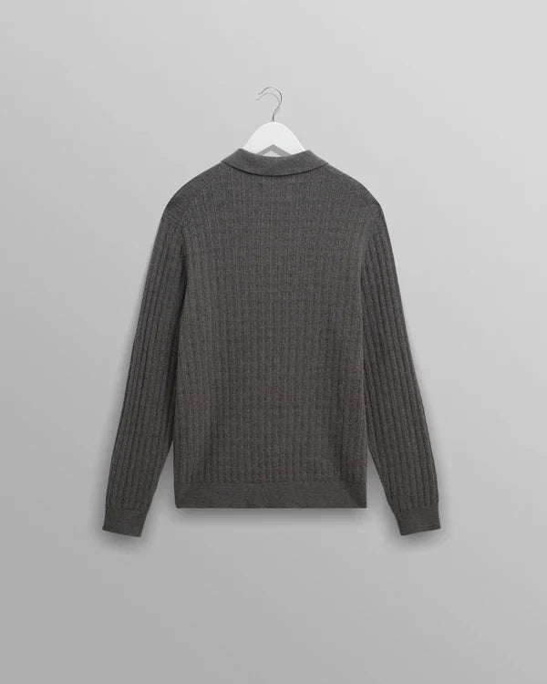 WAX LONDON Oban Polo Diamond Stripe | Grey Marl LEO BOUTIQUE