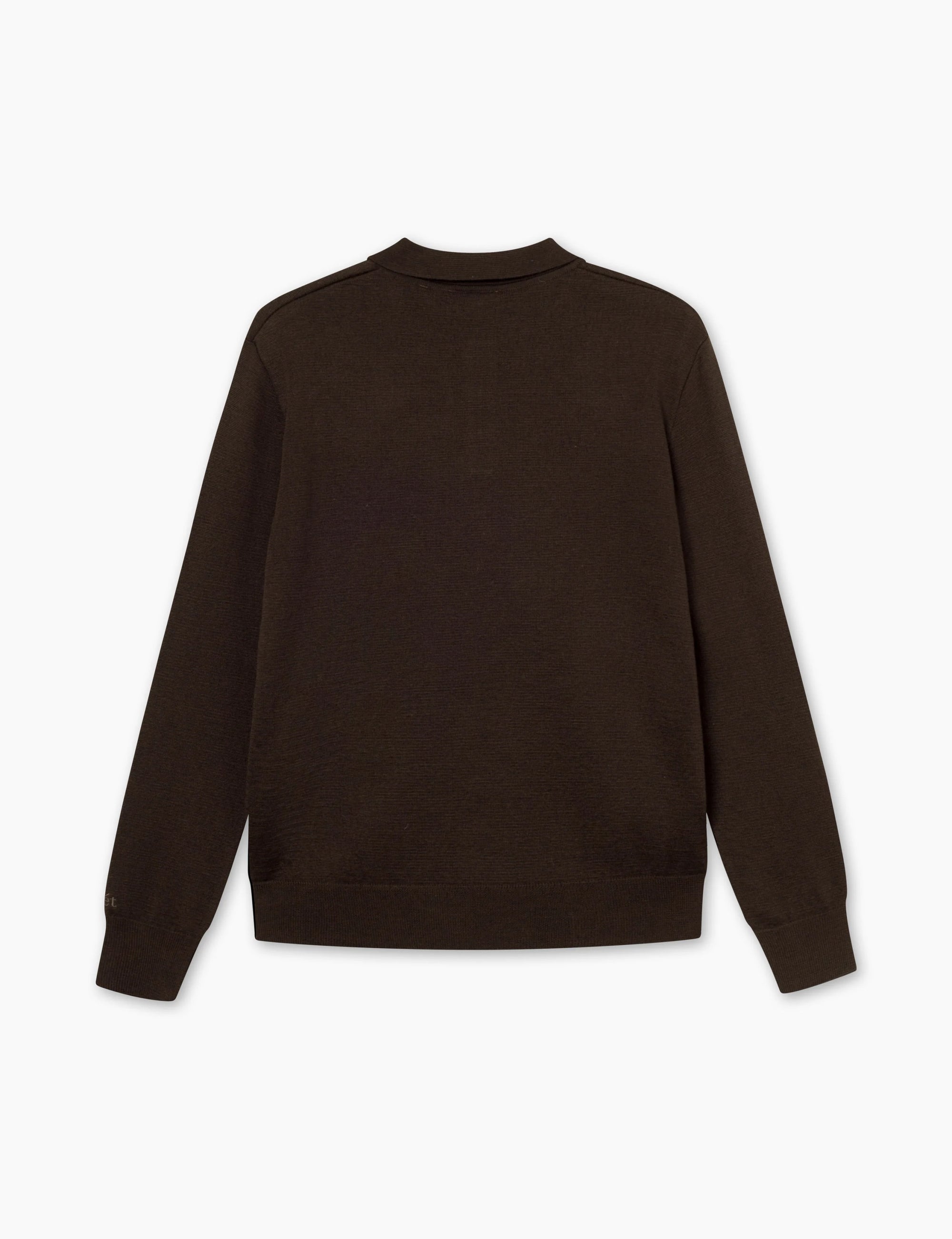 LEO BOUTIQUE Base Merino Polo Knit | Cold Brown Forét