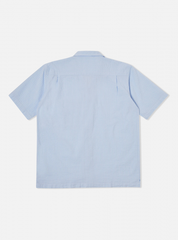 Universal Works Camp II shirt Onda Cotton | Pale Blue LEO BOUTIQUE 