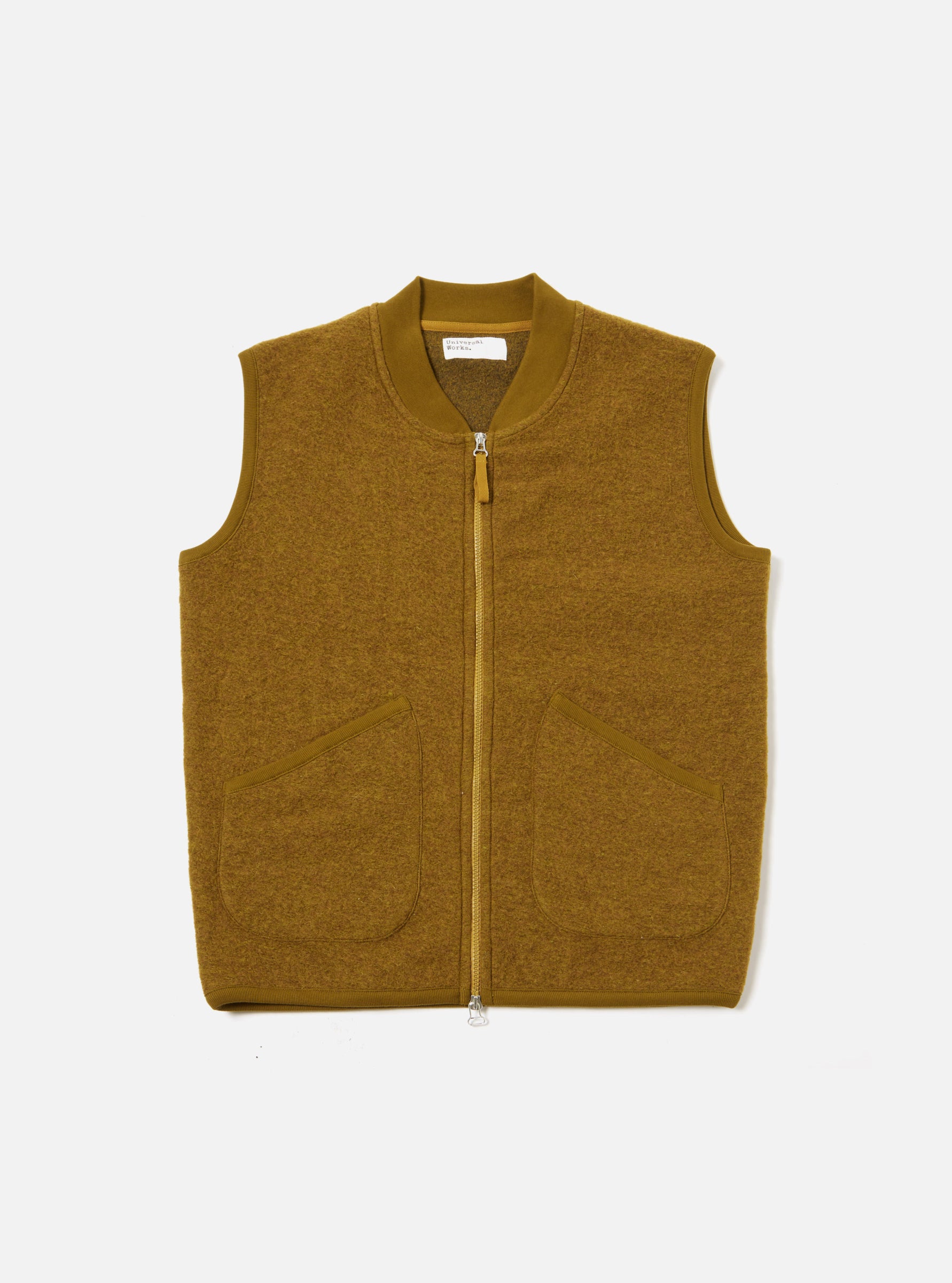 UNIVERSAL WORKS Zip Waistcoat | Mustard LEO BOUTIQUE