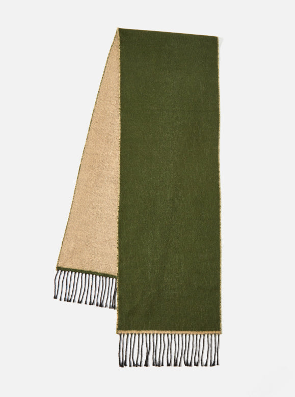 UNIVERSAL WORKS Double Sided Scarf | Olive/Beige LEO BOUTIQUE