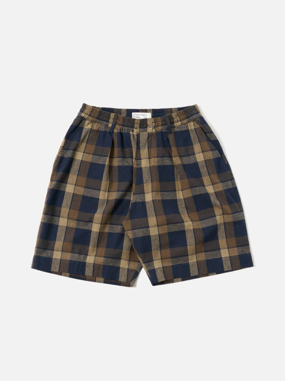 UNIVERSAL WORKS Pleated track Short | Navy/Brown LEO BOUTIQUE