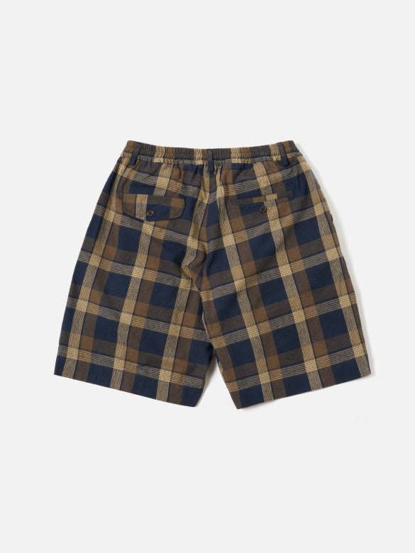 UNIVERSAL WORKS Pleated track Short | Navy/Brown LEO BOUTIQUE