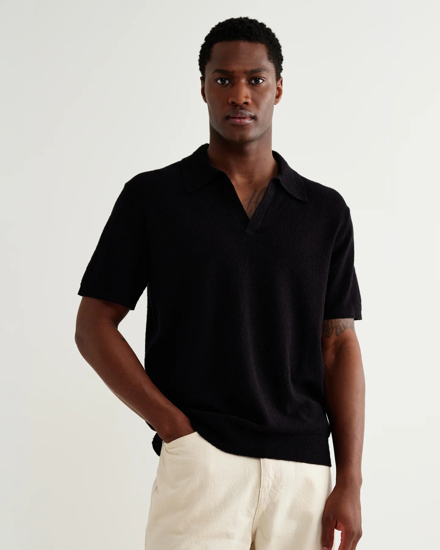 WAX LONDON Siena Polo | Boucle Yarn | Black LEO BOUTIQUE