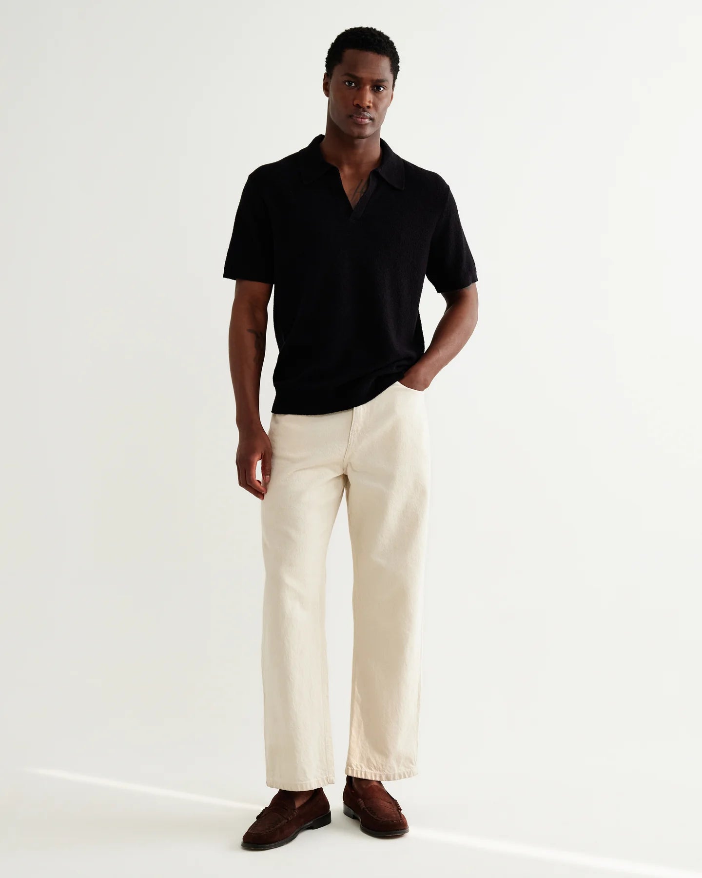 WAX LONDON Siena Polo | Boucle Yarn | Black LEO BOUTIQUE